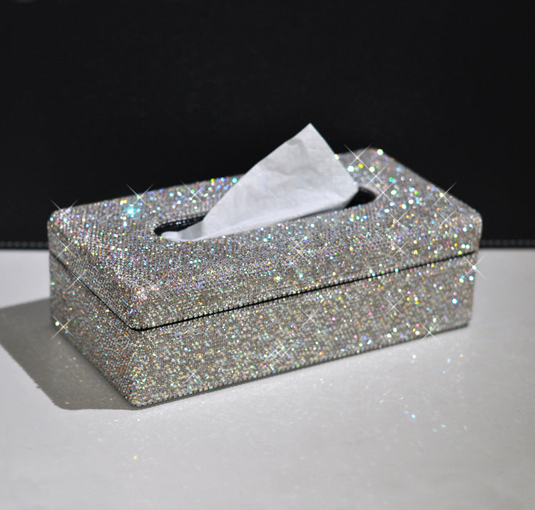 Creative Crystal Rhinestone Sticker Tissue Box