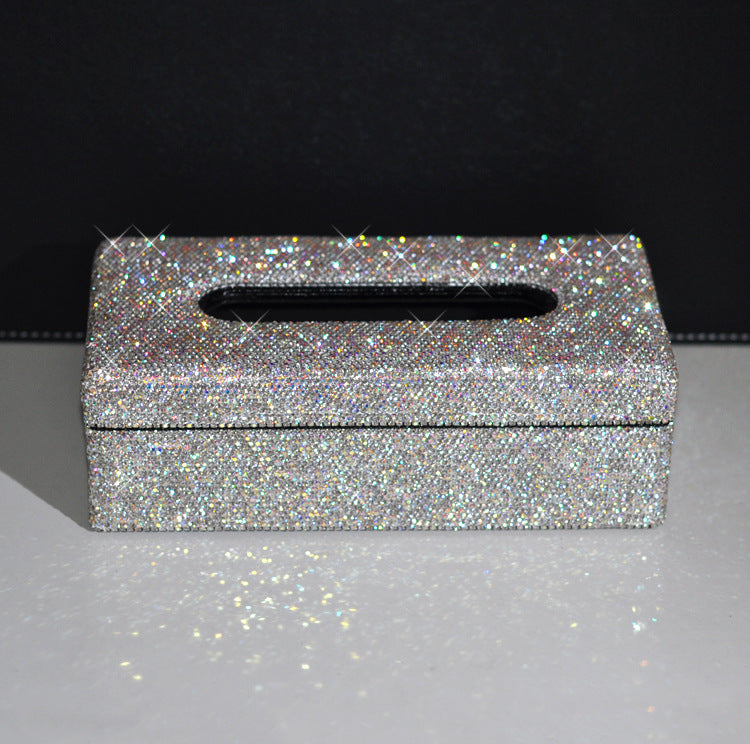 Creative Crystal Rhinestone Sticker Tissue Box