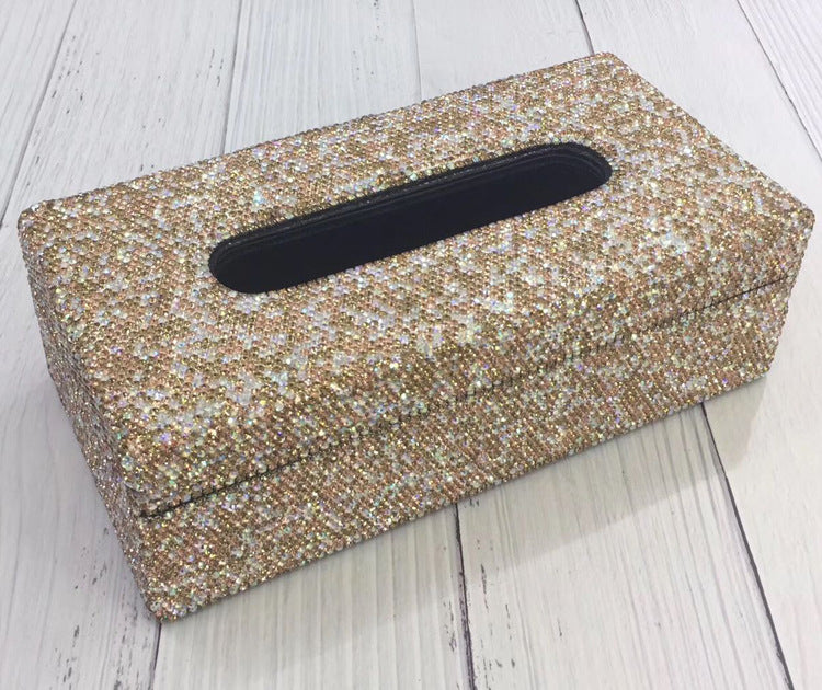 Creative Crystal Rhinestone Sticker Tissue Box