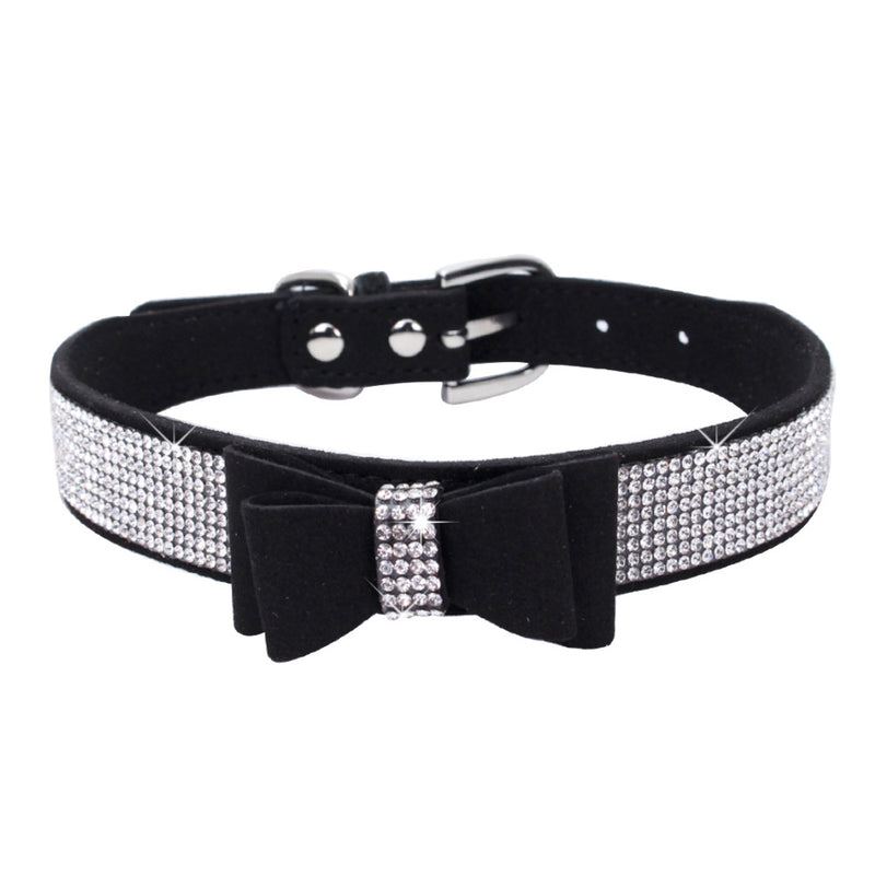 Rhinestone Bowknot Pet Collar Dog Collar Leash