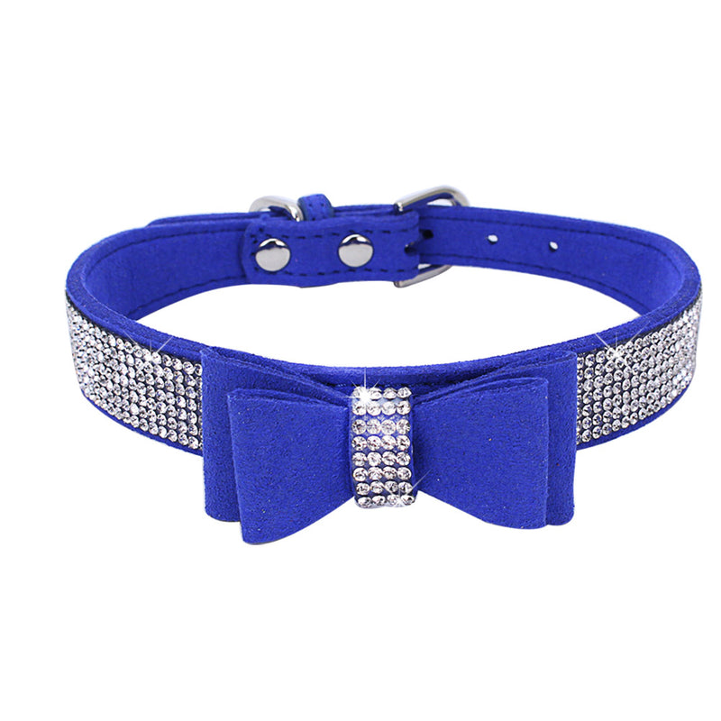 Rhinestone Bowknot Pet Collar Dog Collar Leash