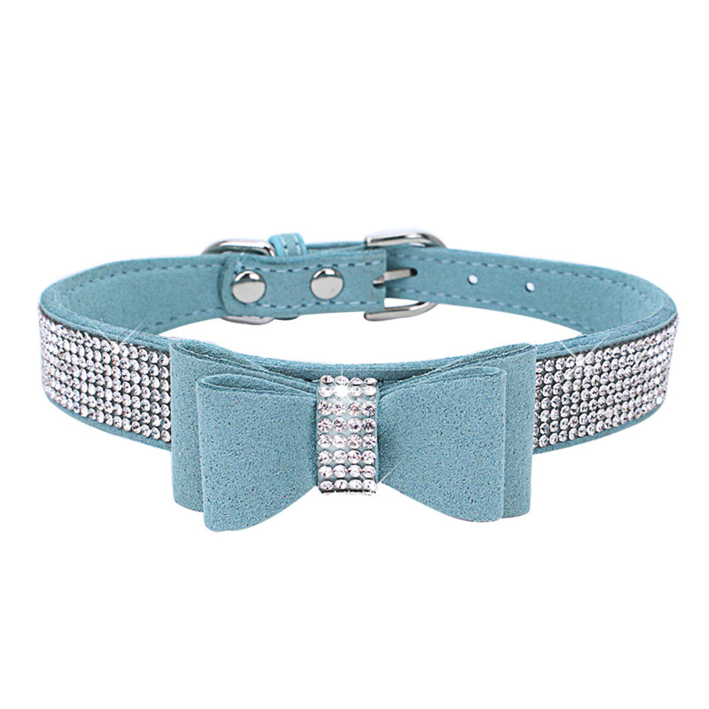 Rhinestone Bowknot Pet Collar Dog Collar Leash